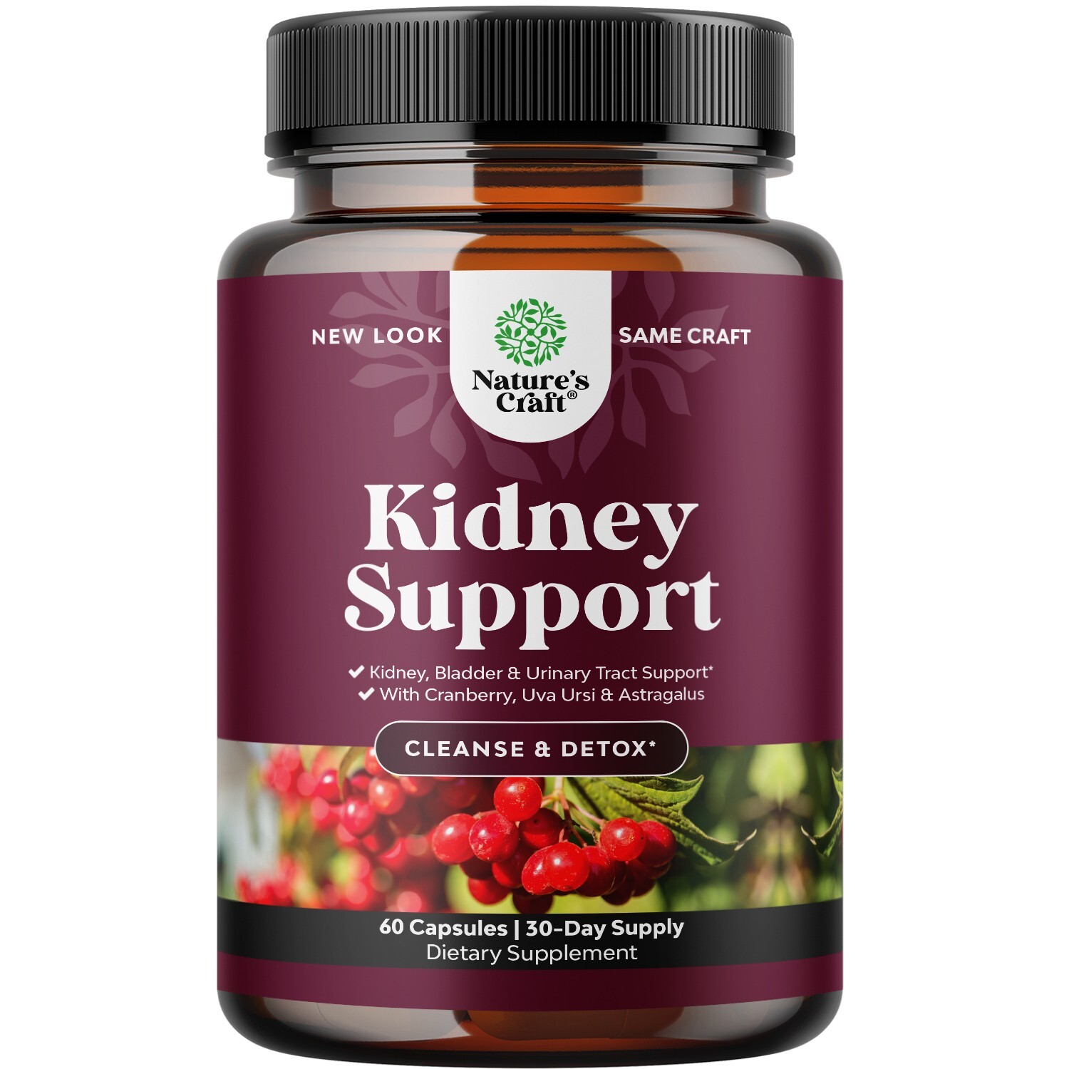 Kidney Support Cranberry Pills for Women and Men – High Strength 60ct