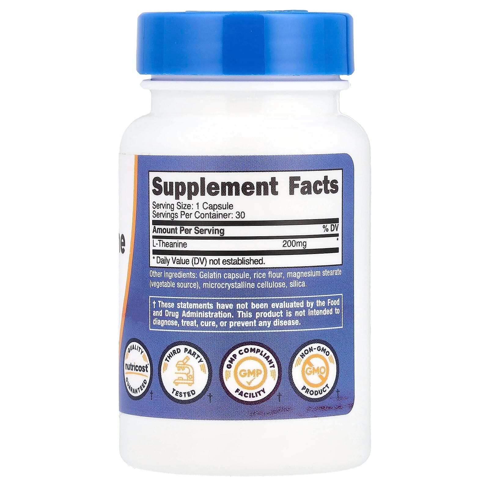 Nutricost L-Theanine 200mg, 30 Caps, Non-GMO, GF – EXP 07/2027