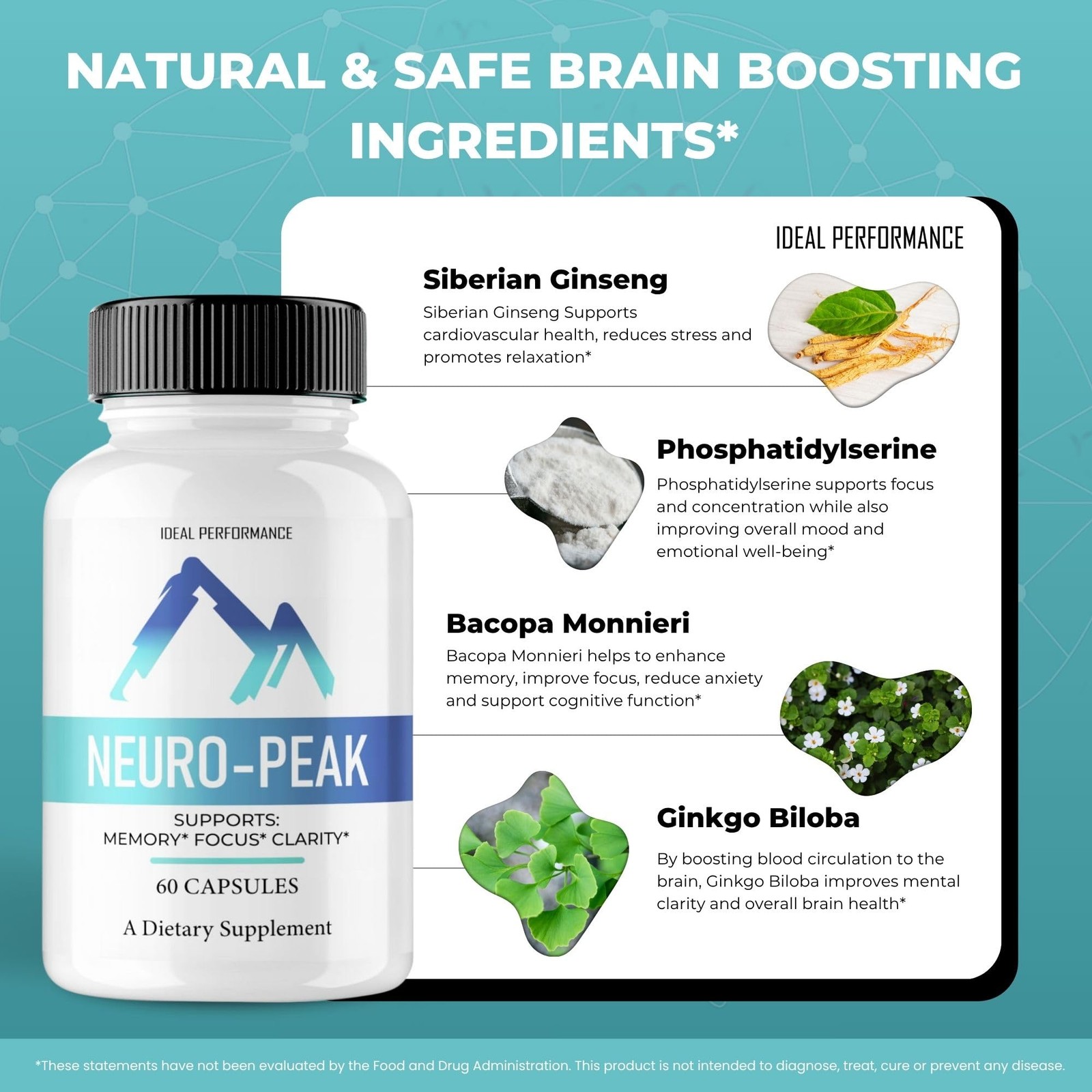 Neuro Peak General Wellness Supplement – 300 Capsules (5 Pack)
