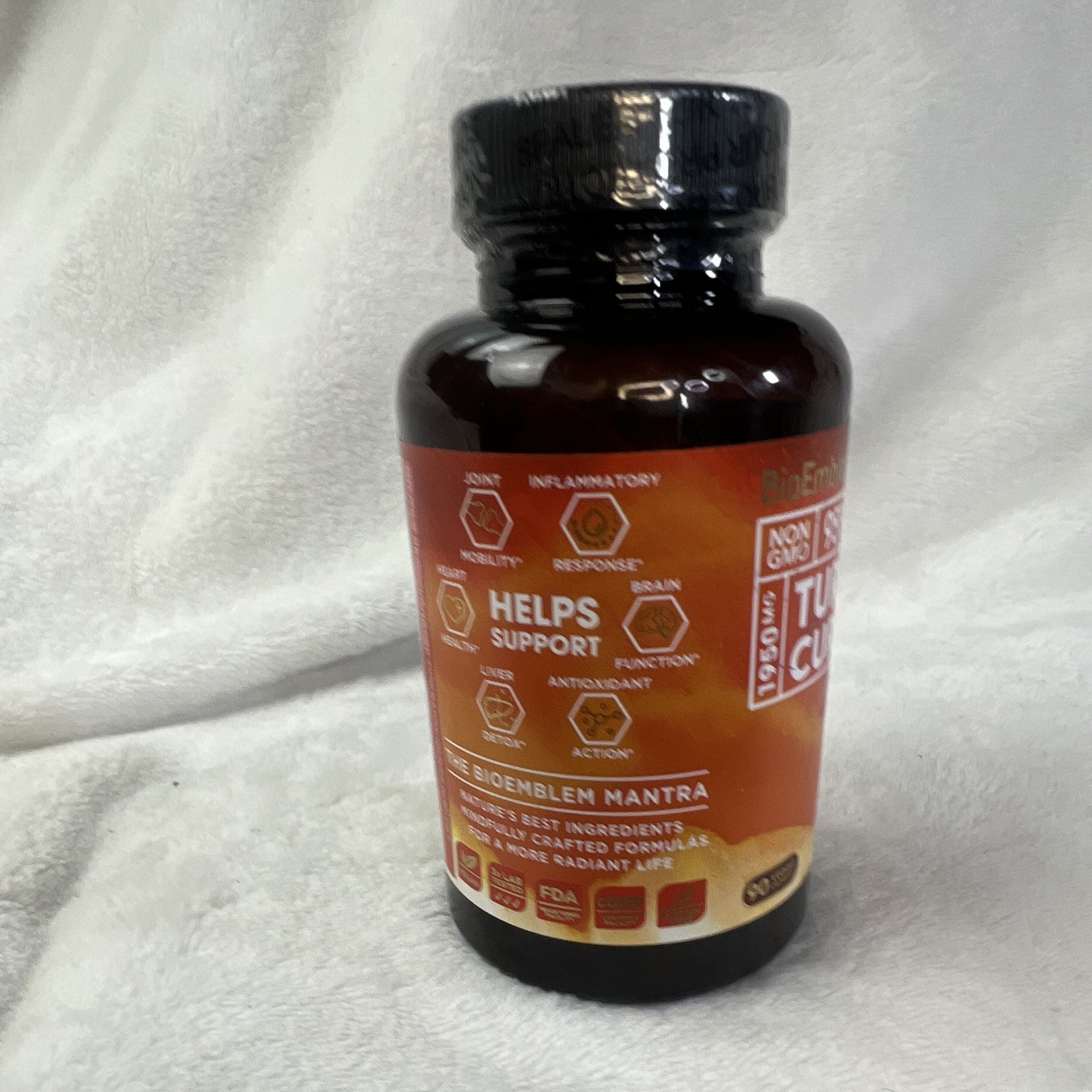 BioEmblem Turmeric Curcumin 1950mg 90ct 95% Curcuminoids + BioPerine