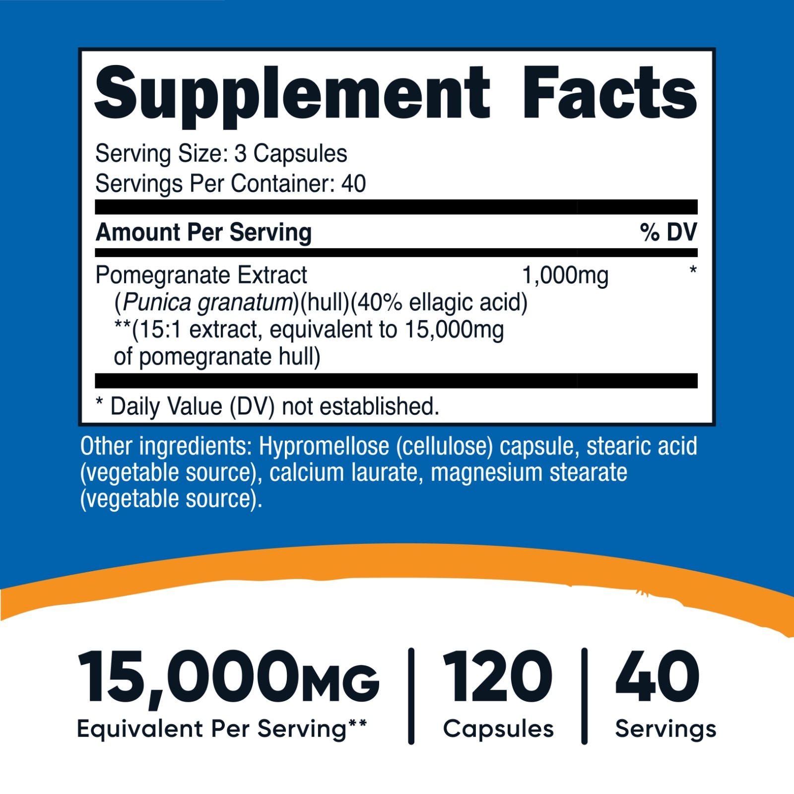 Nutricost Pomegranate Extract (15000 mg Equivalent) 120 Capsules – 40 Servings