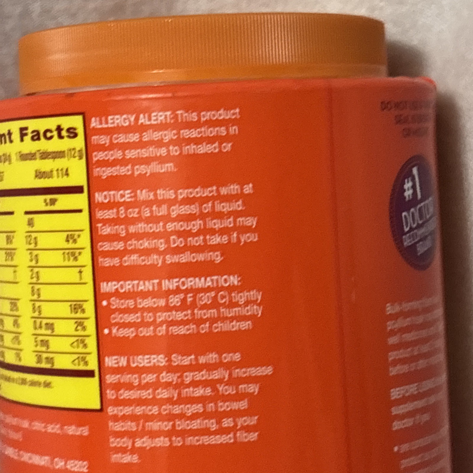 Metamucil 4-in-1 Fiber Powder-Orange Flavor-48.2 Oz(3 Lb) ea. Lot of 3-EX2028