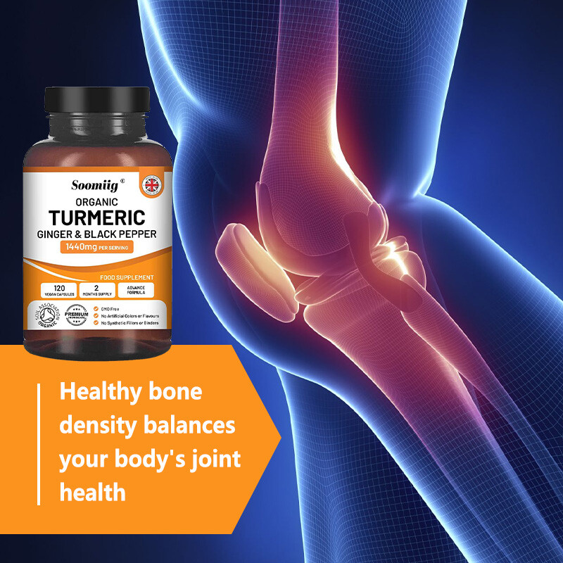 Organic Turmeric Curcumin with Ginger Black Pepper 120ct Joint Pain Max Strength