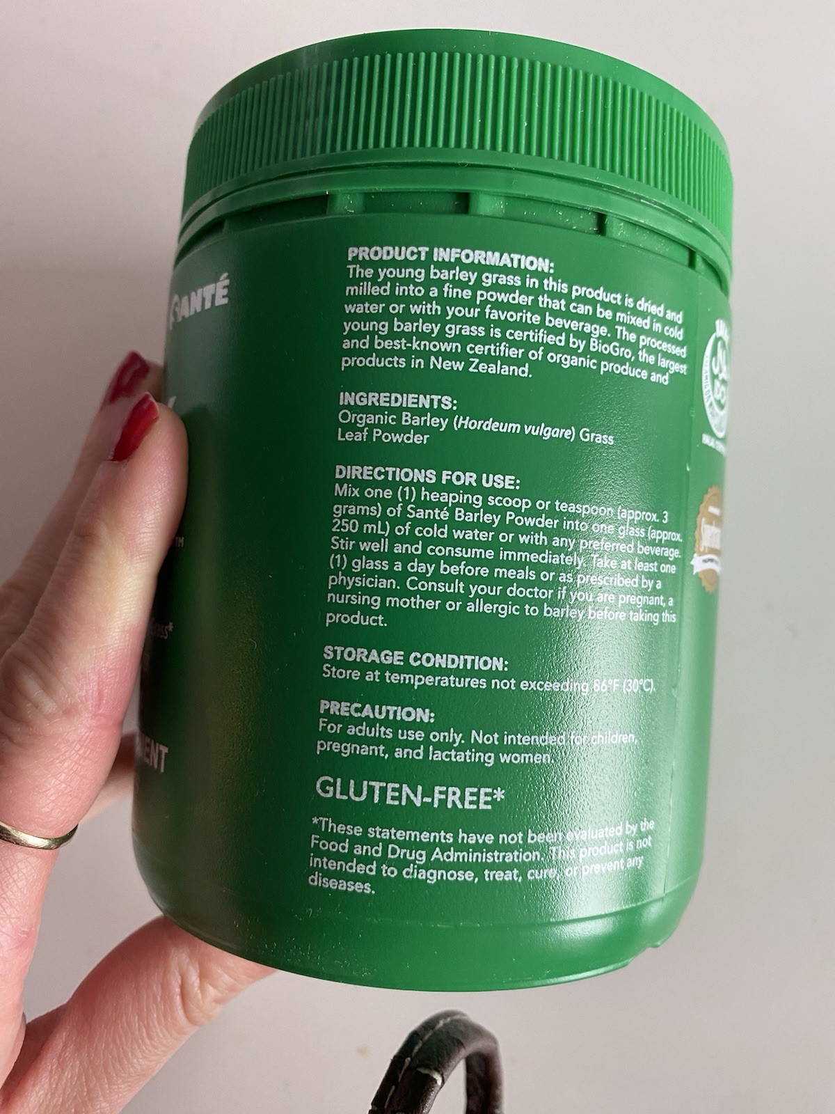 SANTÉ ORGANIC BARLEY POWDER (200 G)