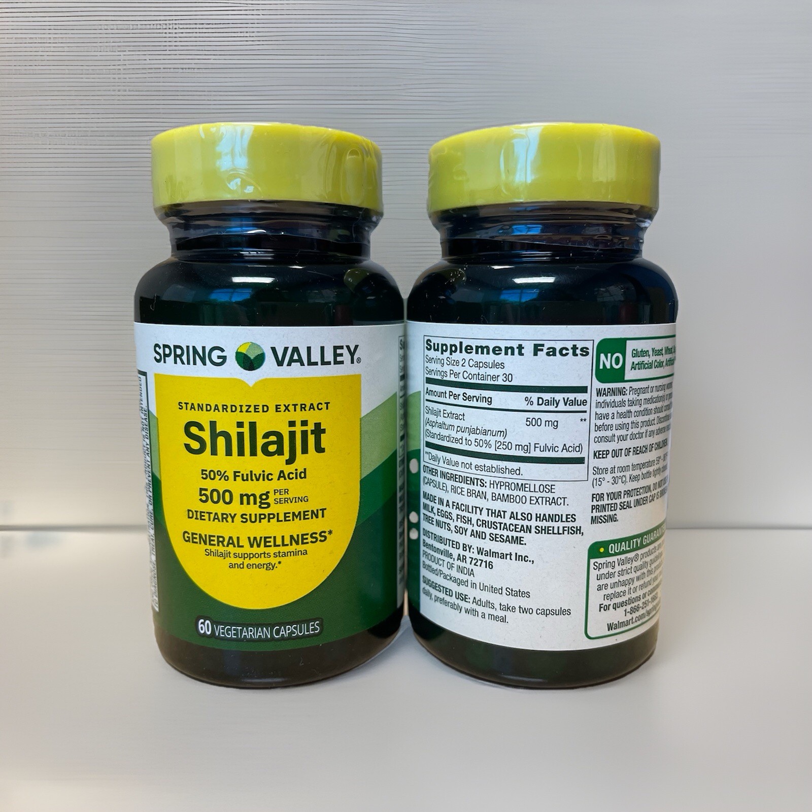 Spring Valley Shilajit Dietary Supplement 60 Veggie Caps 2 Pack Bundle