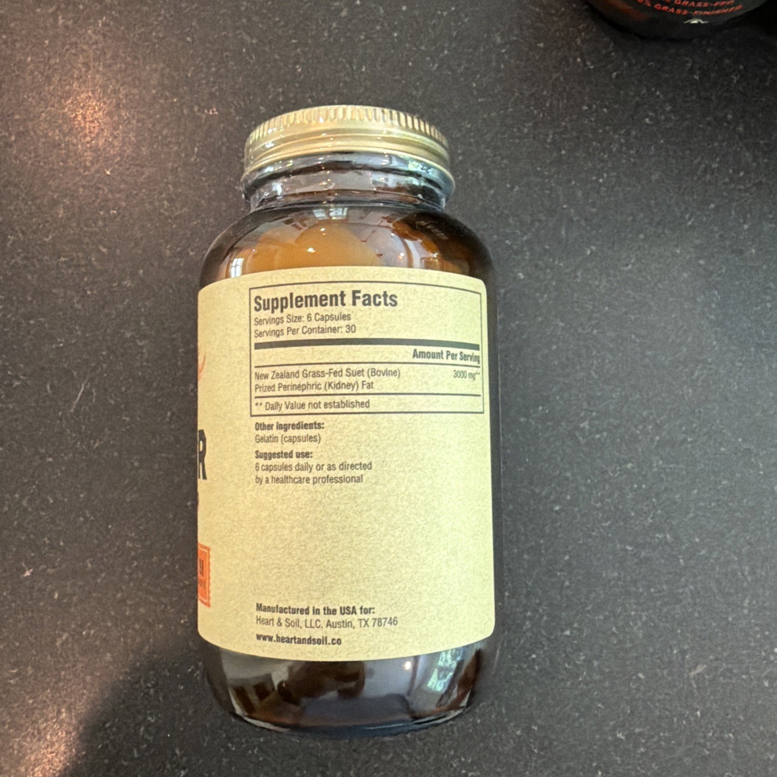 Heart & Soil Fire Starter High Stearic Acid 500mg 180 Capsules 011/26 EXP