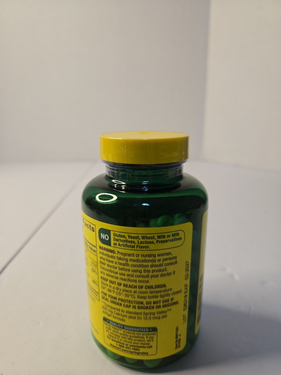 Spring Valley Calcium Plus Vitamin D3, Dietary Supplement, 150 Mini Softgels