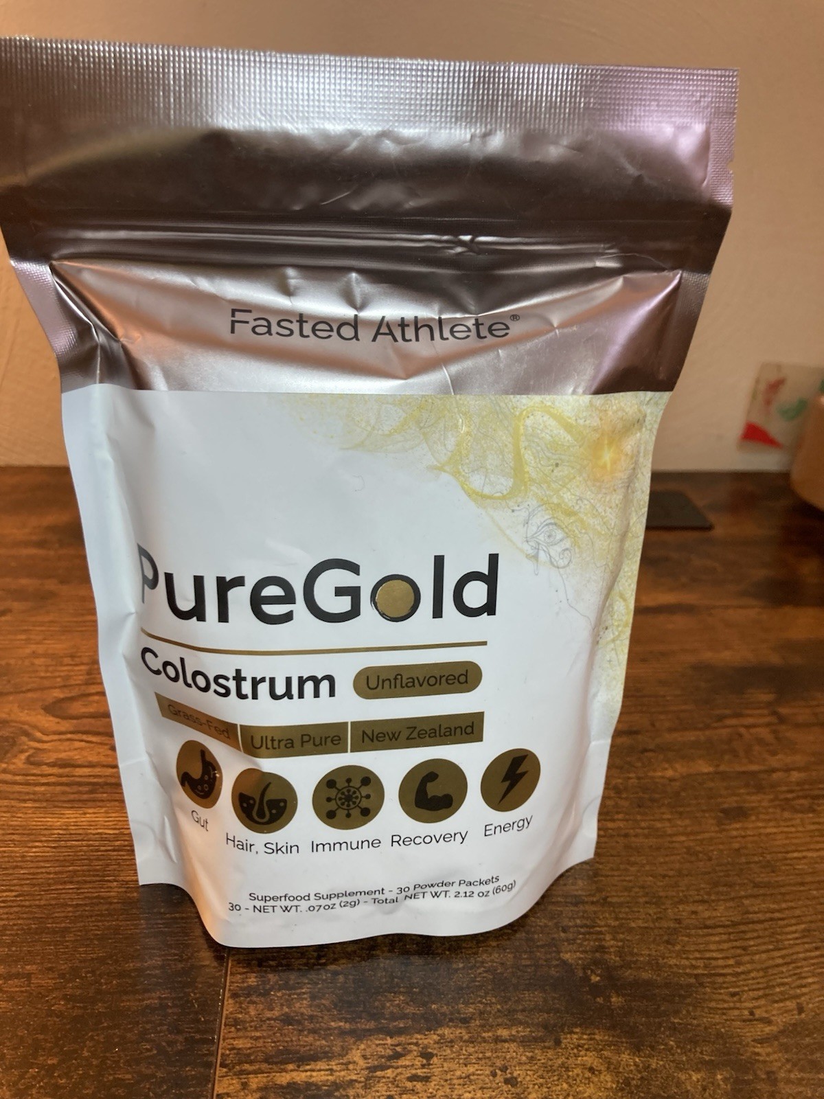 Fasted Athlete PureGold Colostrum Grass-Fed Powder (30 Single Serve Packets)