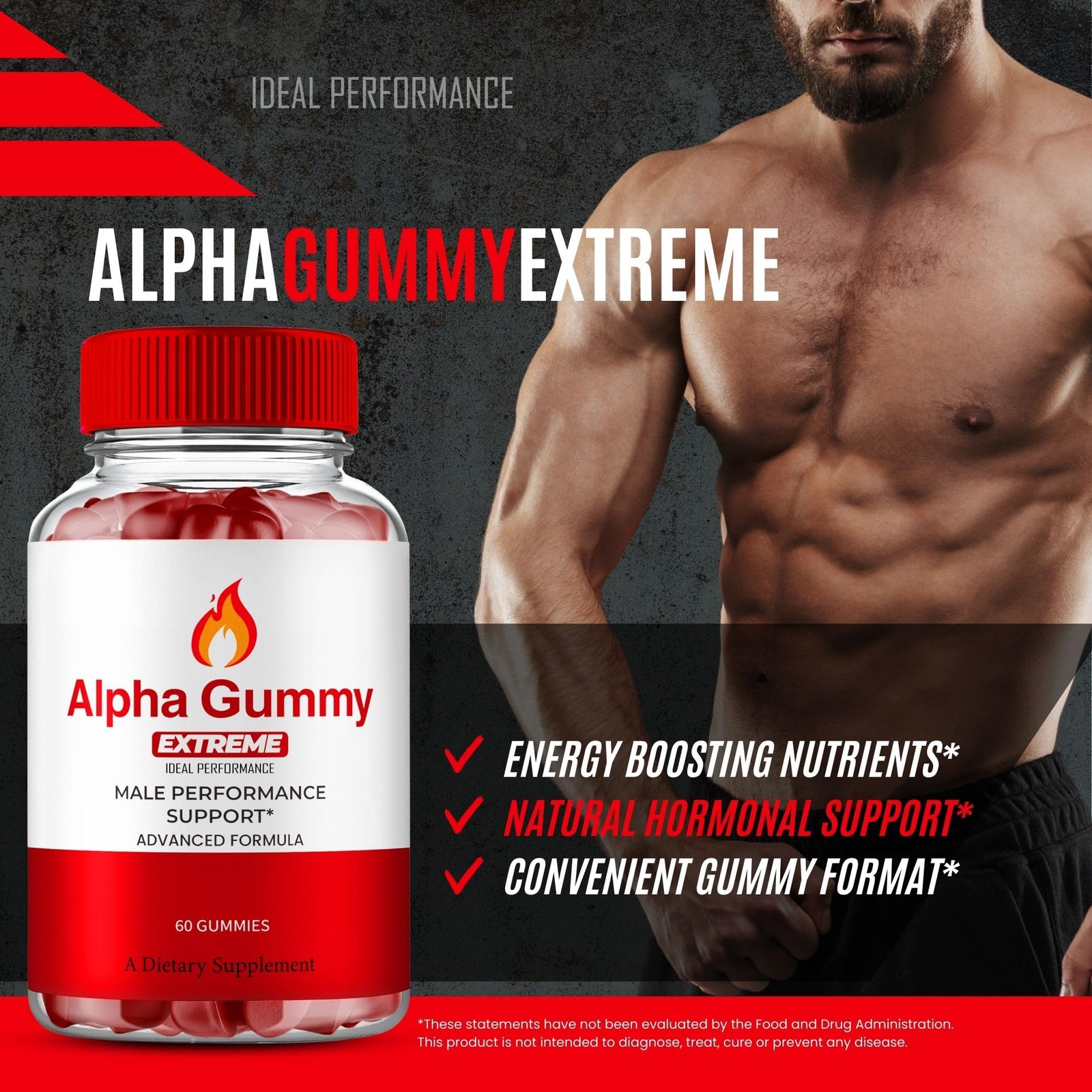 AlphaGummy Alpha Gummy Male Supplement Gummies Supplement – 300 Gummies (5 Pack)