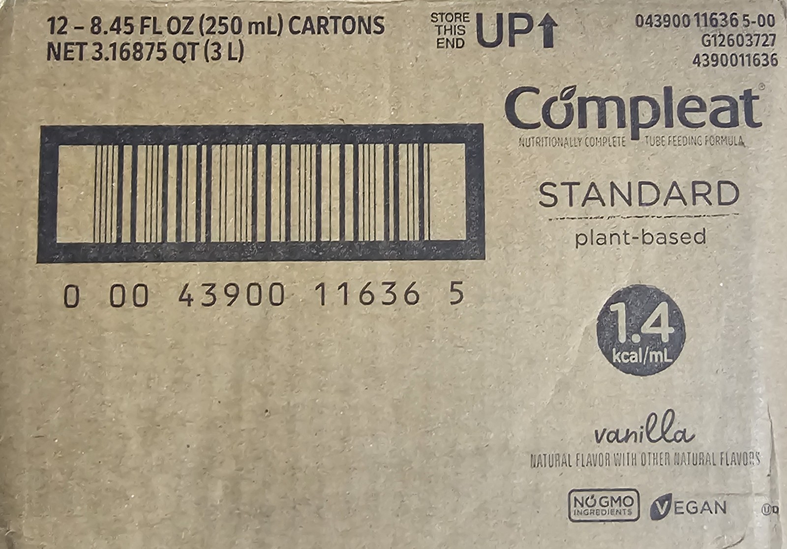 Nestle Compleat Standard 1.4 Tube Feeding Formula Vanilla 8.45 oz – Case of 24