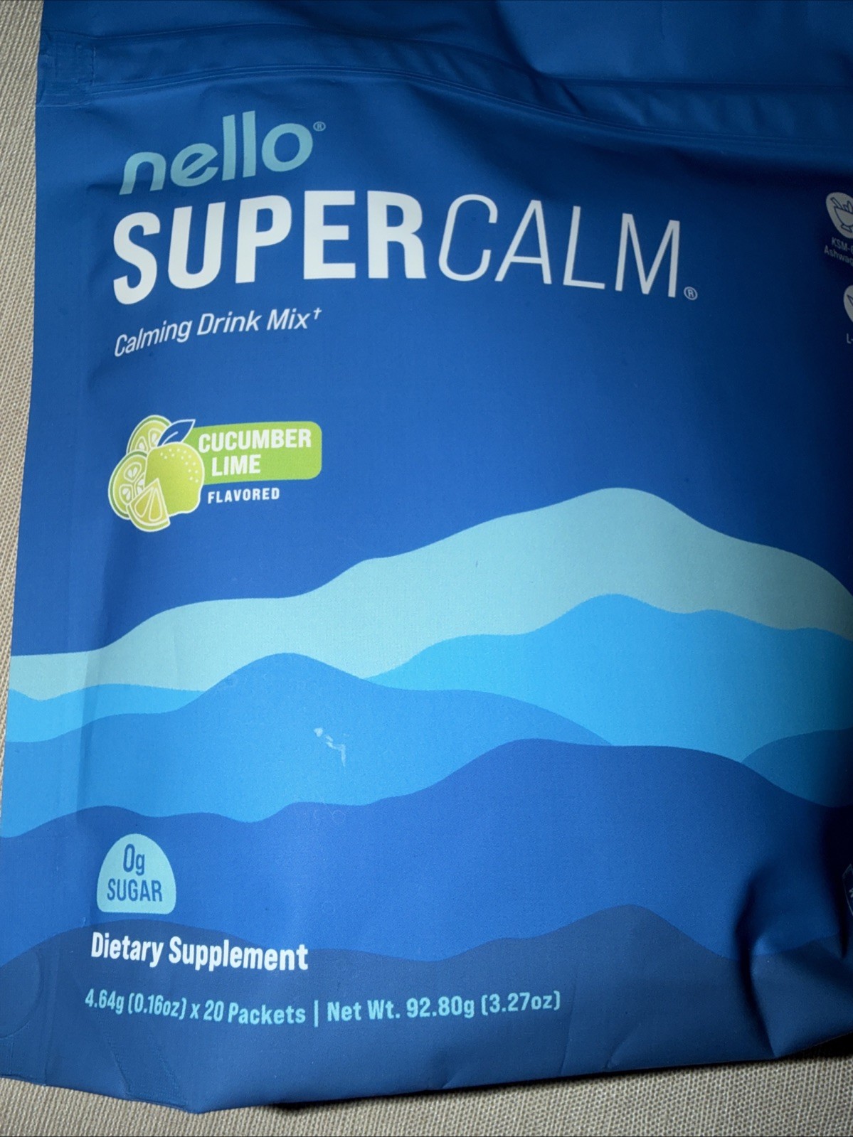 Nello Super Calming Drink Mix Cucumber Lime Cortisol Reducer/Sleep Aid Lot 2
