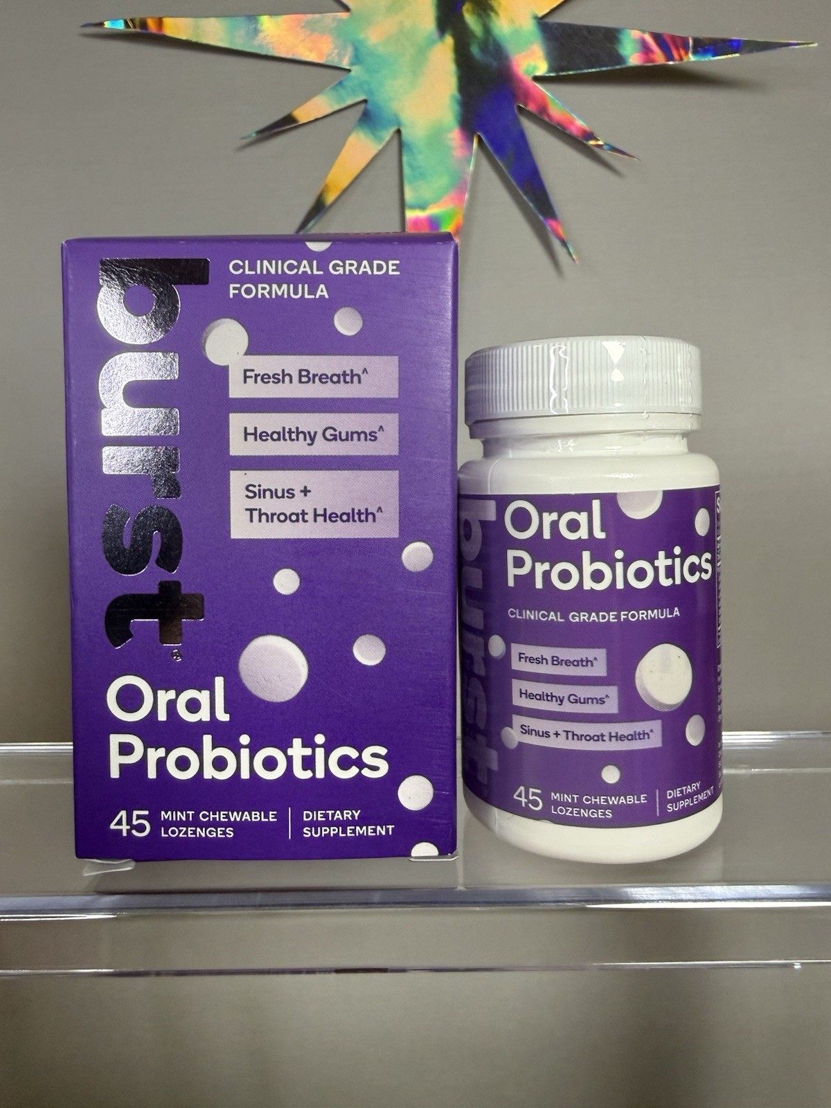 burst Oral Health Probiotic Mint Chewable Lozenges 45 ct Vegan Cruelty-Free