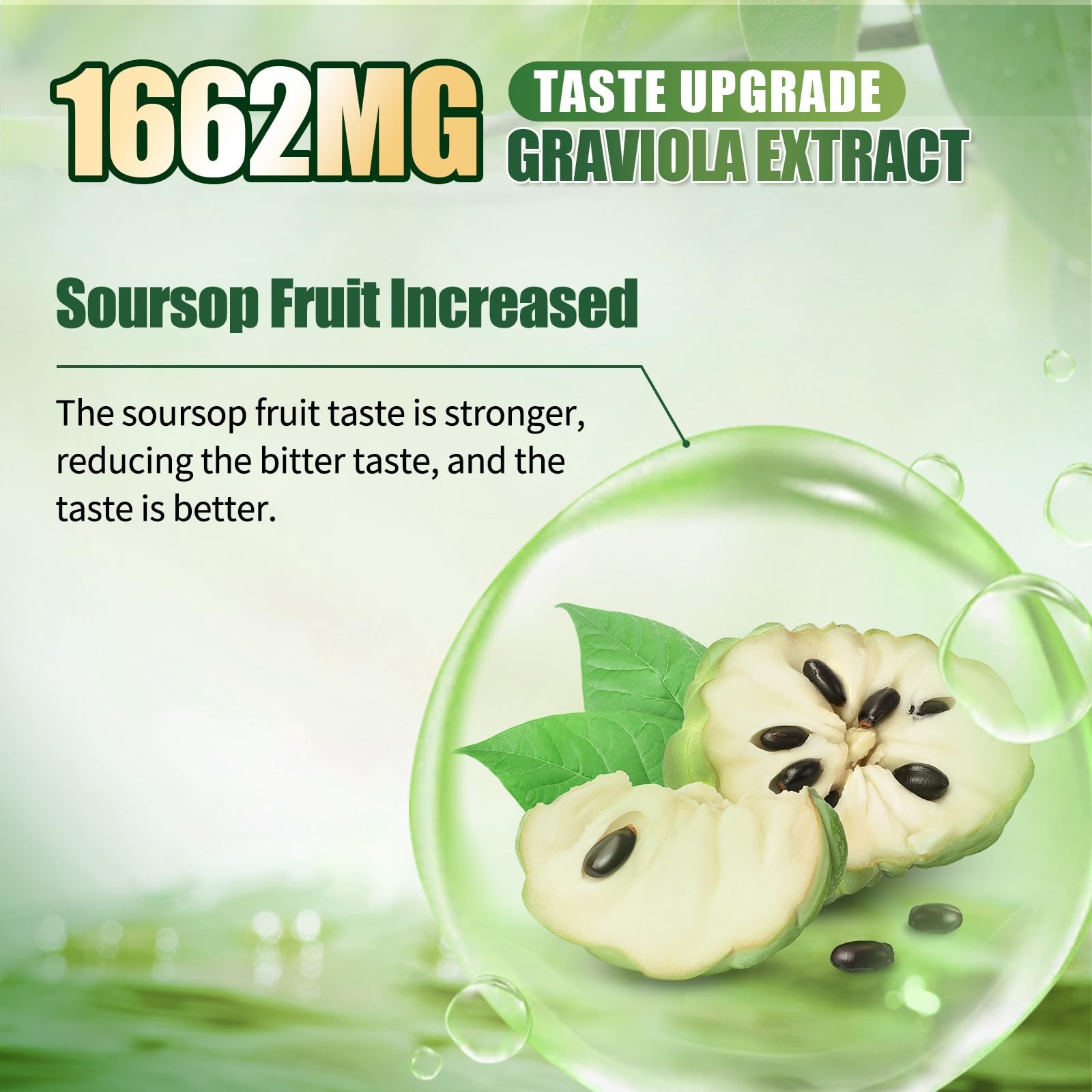Soursop Bitters Liquid with Black Seed, Turmeric & 8 Fl Oz (Pack of 1), Green