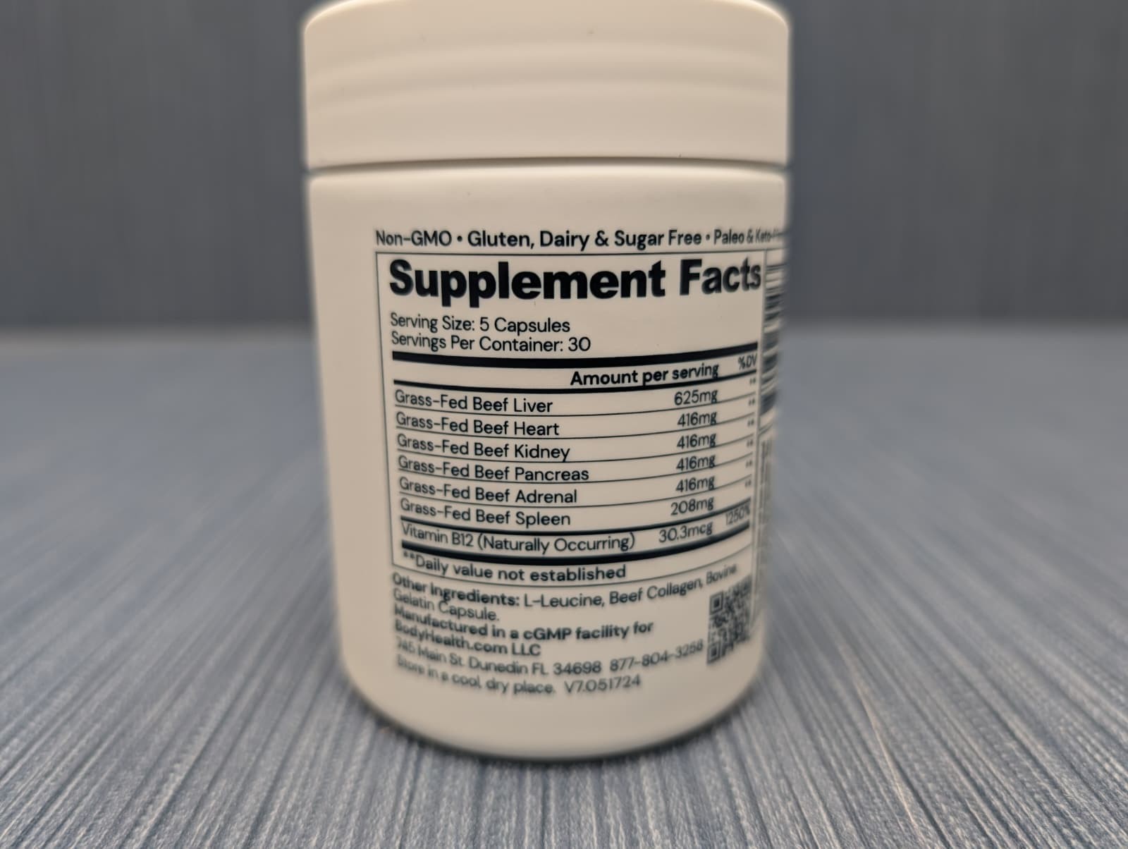 150 Caps x BodyHealth Organ+ Grass-Fed Beef Organ Supplement Liver Heart Kidney