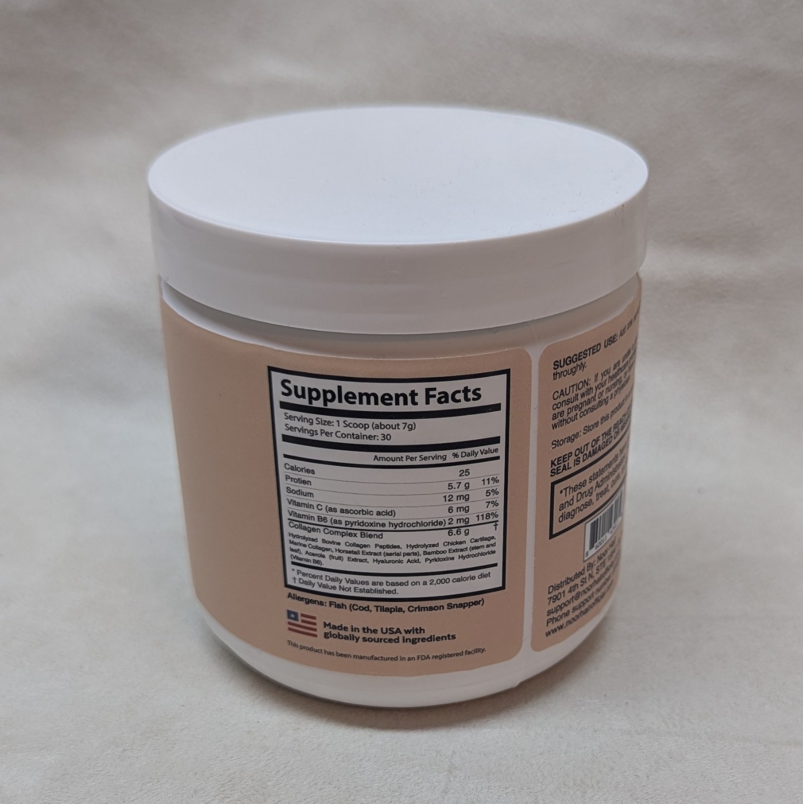 NÔOR Hydrolyzed Collagen Peptides 7.40 oz Exp 8/27