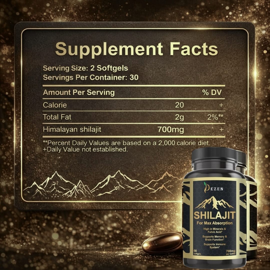 DEZEN Pure Himalayan Shilajit Softgel 60 Count Each Bottle