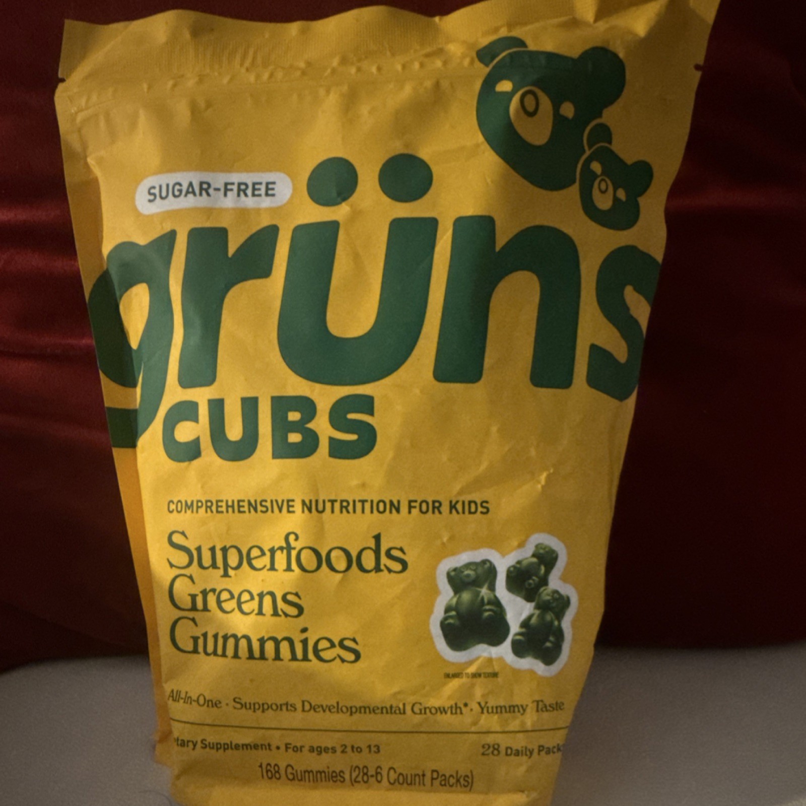 grüns Superfoods Greens Gummies Sugar-Free Vegan Gluten-Free Kids 168 Gummies