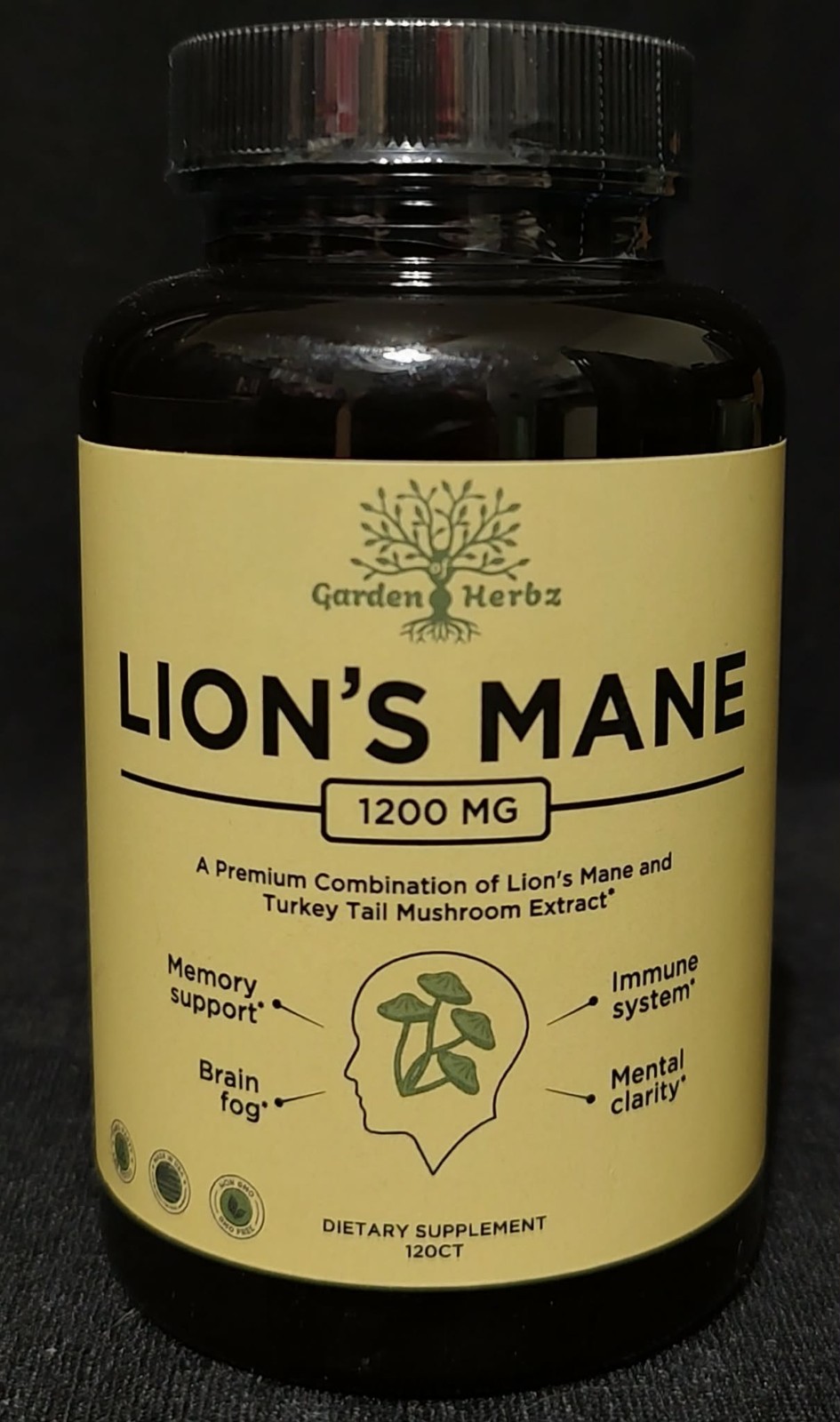 Lion’s Mane Turkey Tail Mushroom Extract Garden Herbz Dietary Supplement