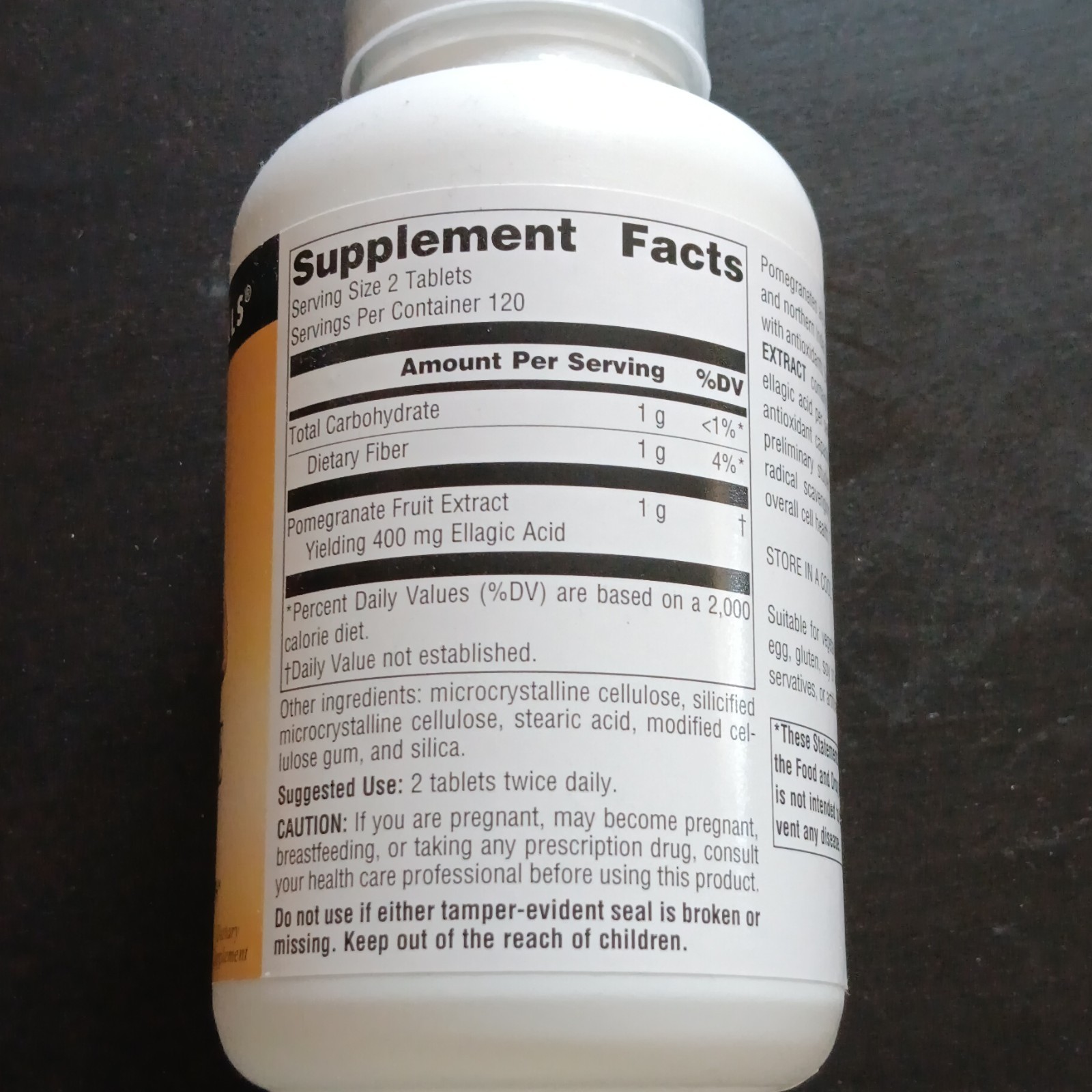 Source Naturals Pomegranate Extract 500mg 240 Tablets Vegetarian Gluten Free