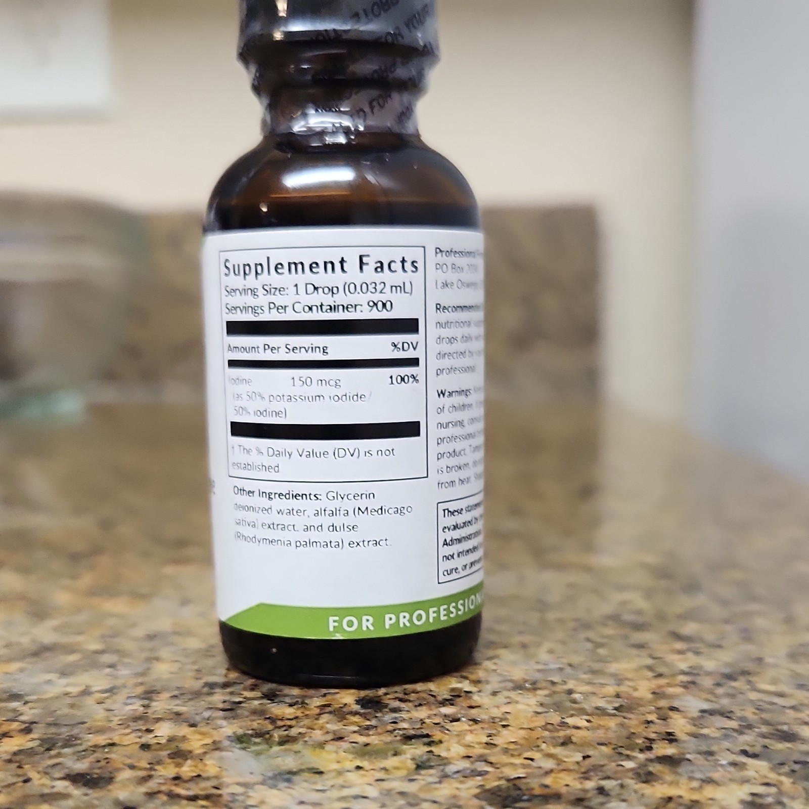 Professional Formulas Natural Iodine Liquid Drops Unflavored 150 mcg 1 fl oz