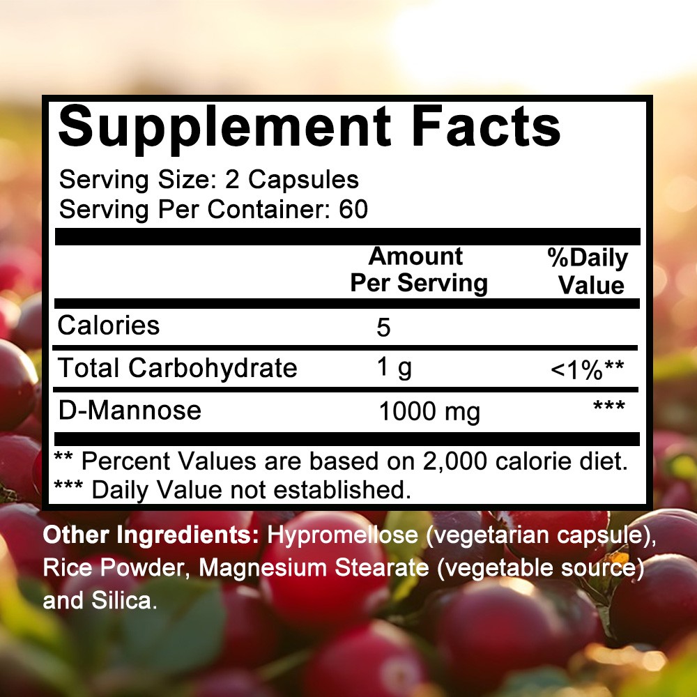 D-Mannose 1000 Mg Capsules,Supports Bladder And Urinary Tract Health