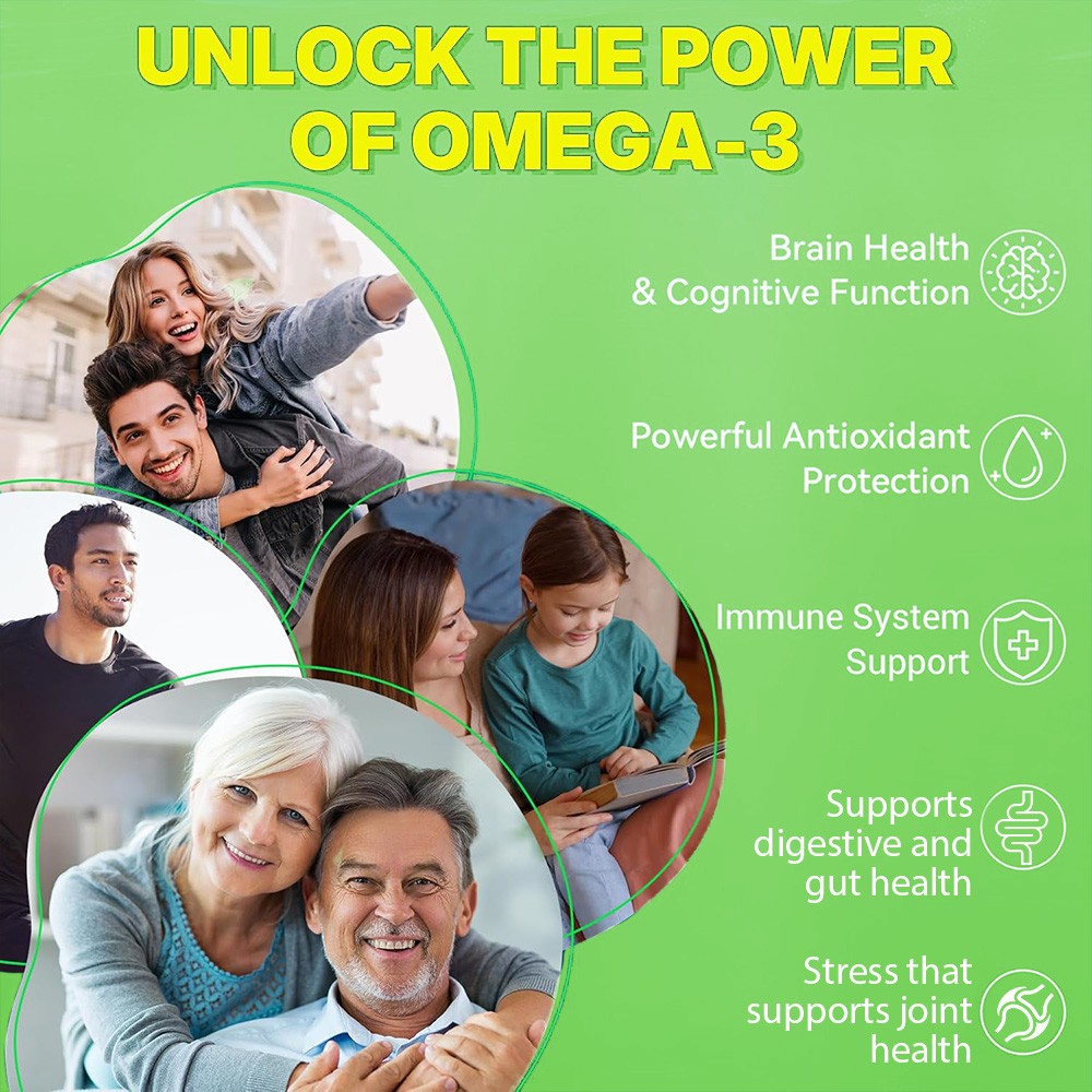 3x Strength Omega 3 Fish Oil 2400mg,Non-Gmo Vegan For Heart 30/60/120 Capsules
