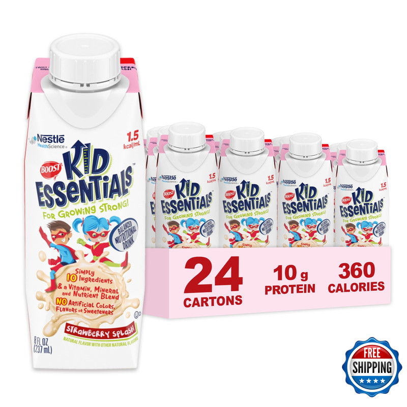 Boost Kid Essentials 1.5 Strawberry Splash 8 Fl Oz Pack Of 24