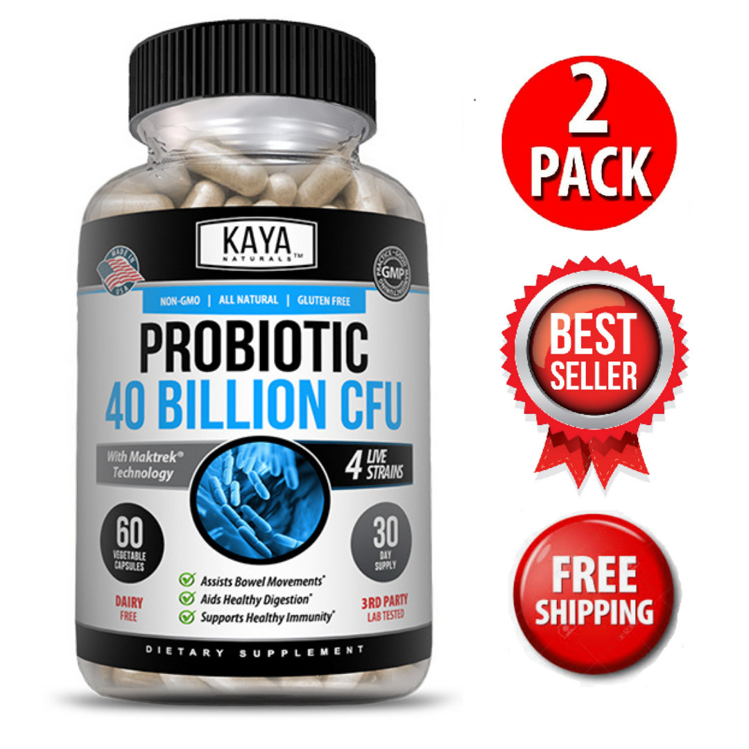 (2 Pack) Probiotics 40 Billion CFU 60ct Digestive Health Immune Support Bloating