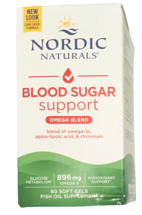 Nordic Naturals Blood Sugar Support Omega Blend Fish Oil Softgels 60ct EXP 02/27