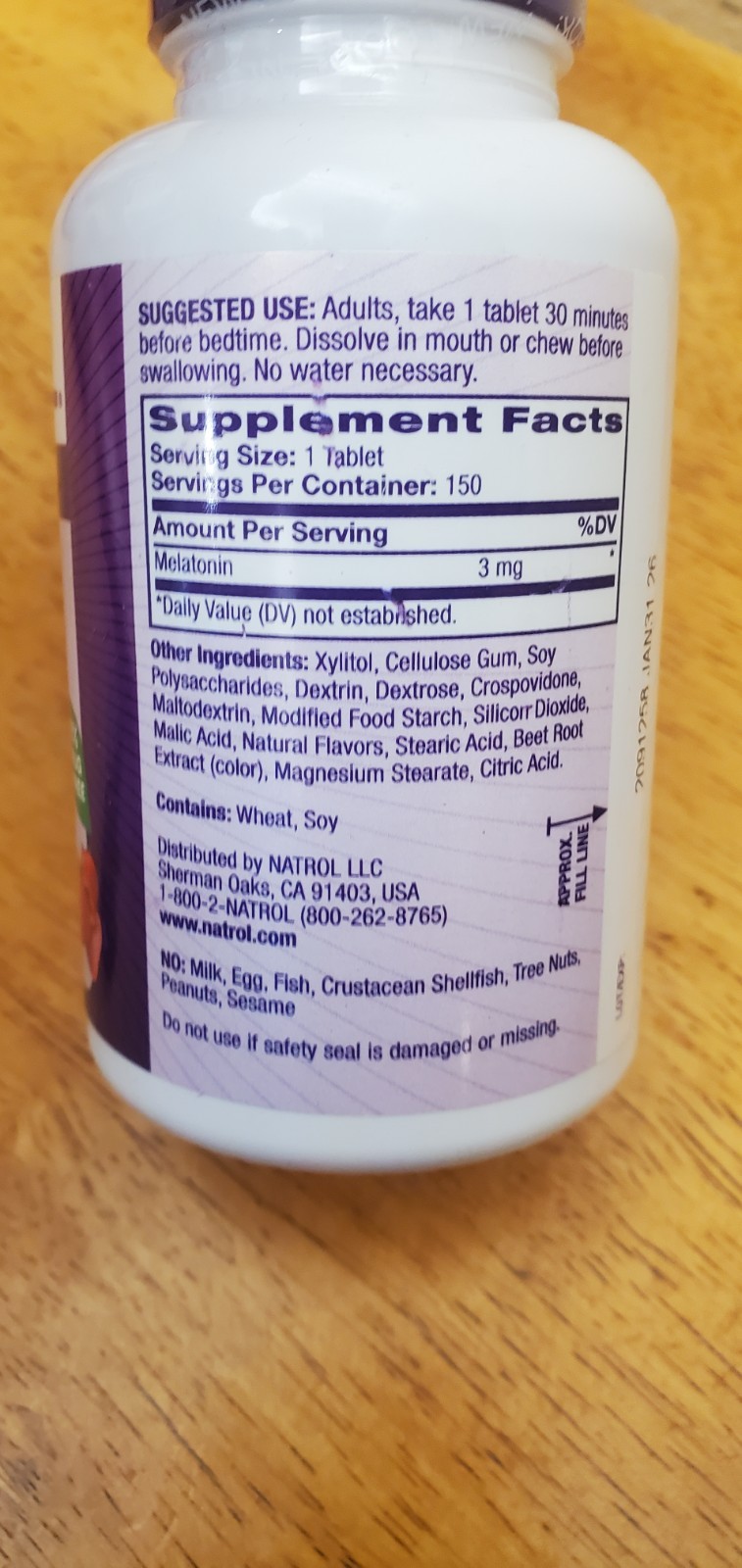 4 PACK!!! Natrol Melatonin Fast Dissolve Strawberry 3 mg, 150 Tablets EXP 01/26