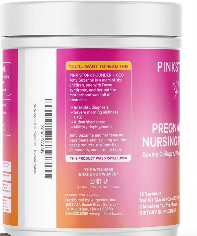 Pink Stork Pregnancy + Nursing Protein Powder 21 Servings Chocolate Truffle 4/26