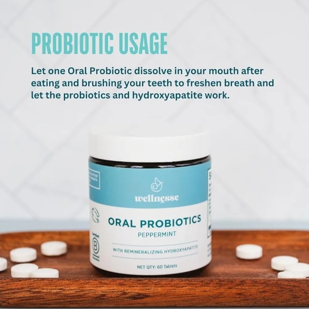 (2 Pack) Wellnesse Oral Probiotic Mints With Hydoxyapatite Peppermint Bad Breath