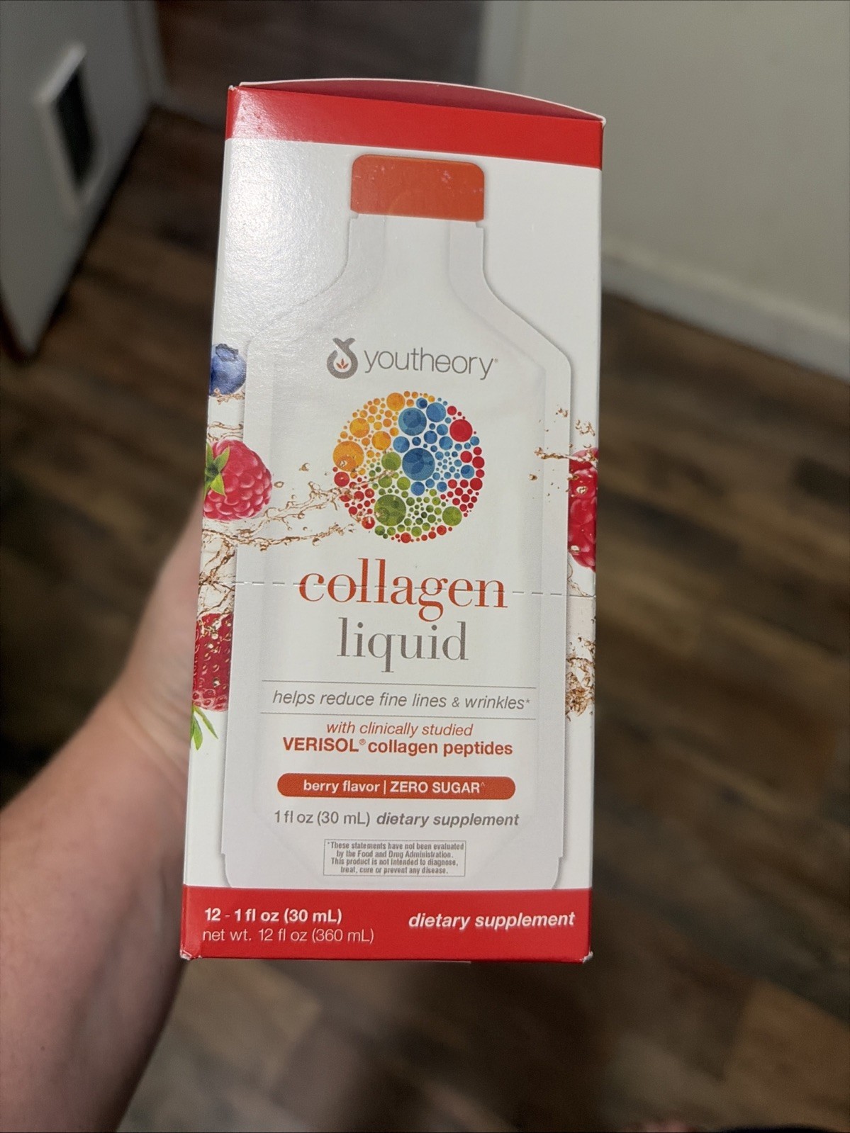 Youtheory Liquid Collagen On-The-Go 5,000mg Natural Berry 12 Sugar-Free