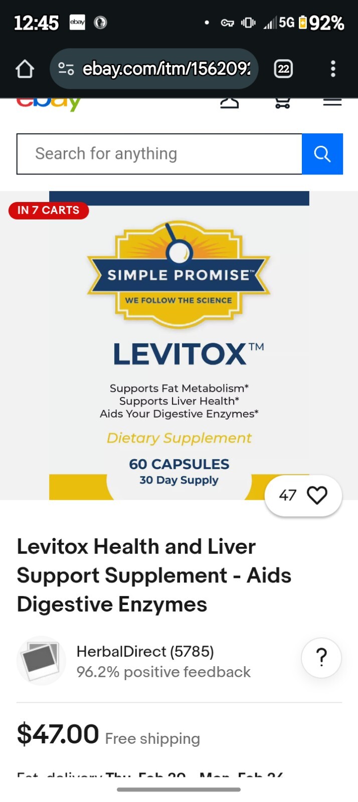 Levitox 30 Day Supply 60 Capsules