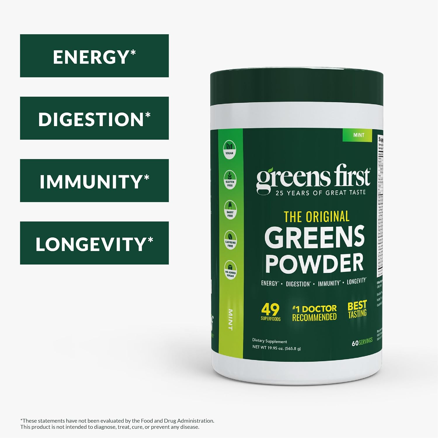 Greens First Original Greens Powder – 49 Superfoods – Organic Fruits & Veggies –