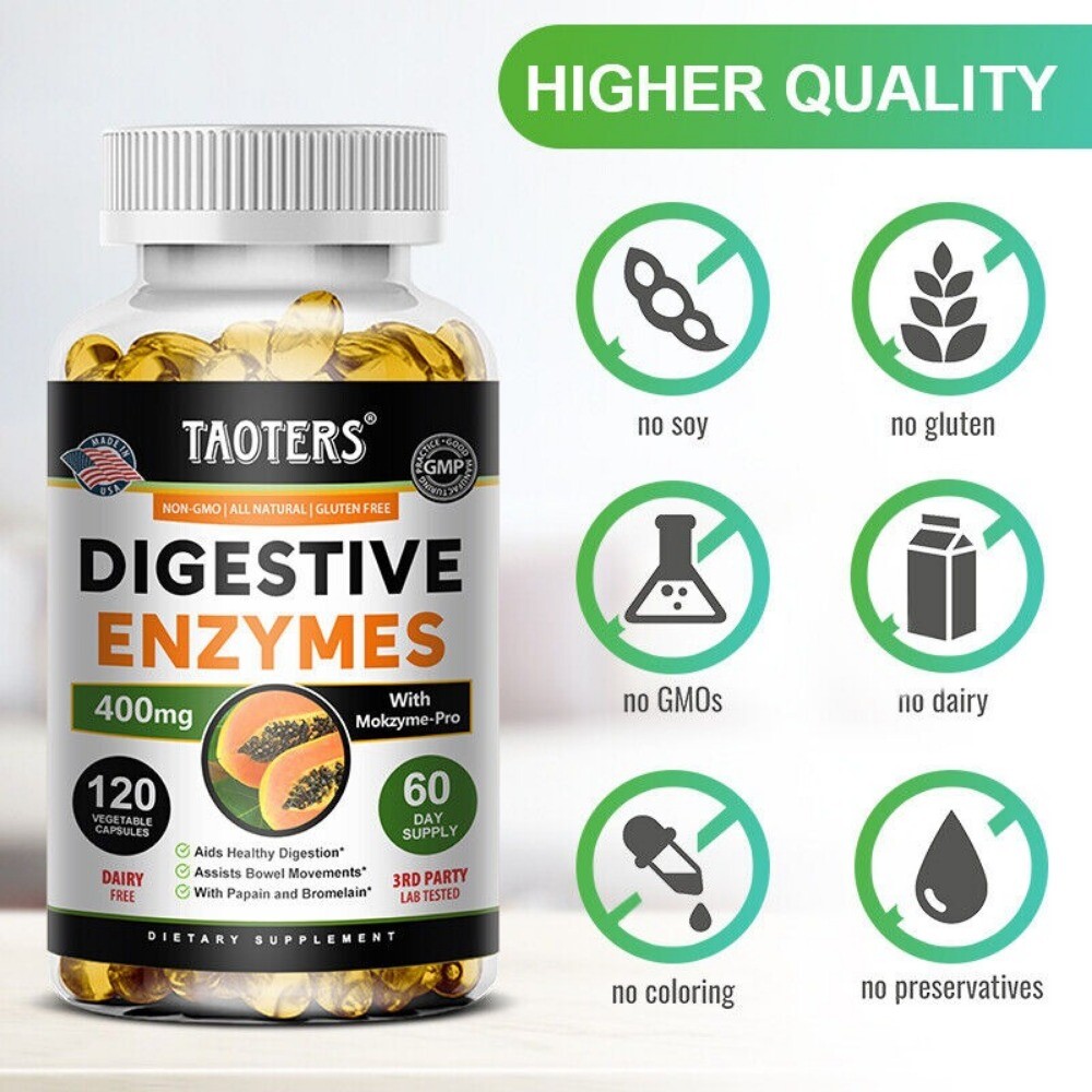 Enzymatic Digestion with Lactobacillus Digestive Support Supplement -30TO120Caps