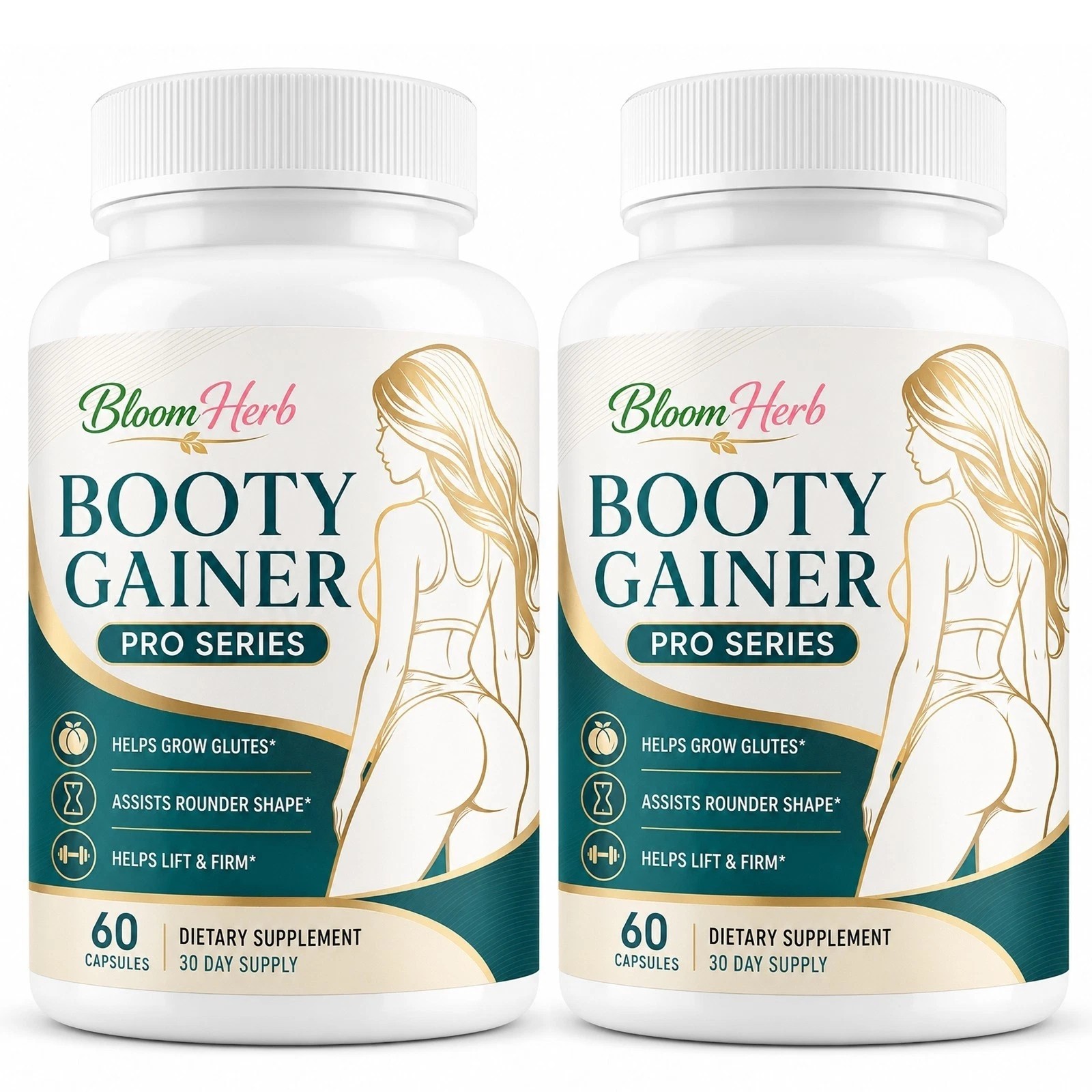 BloomHerb Booty Gainer Capsule Butt Enhancement Buttock Hip Enlargement – 2 Pack