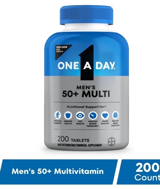 One A Day Men’s 50+ Multivitamin Tablets- Multivitamins for Men- 200 Ct