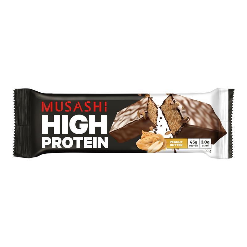 New Musashi High Protein Bar Peanut Butter 90g X 12 Bars