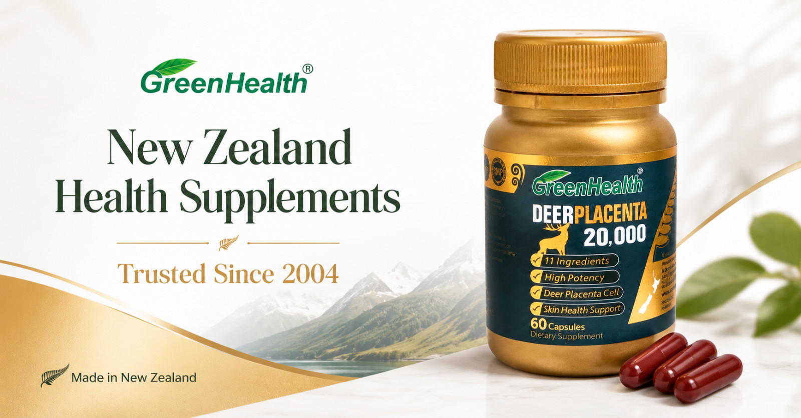 Green Health Deer Placenta Dietary Supplement – 60 Soft Gels