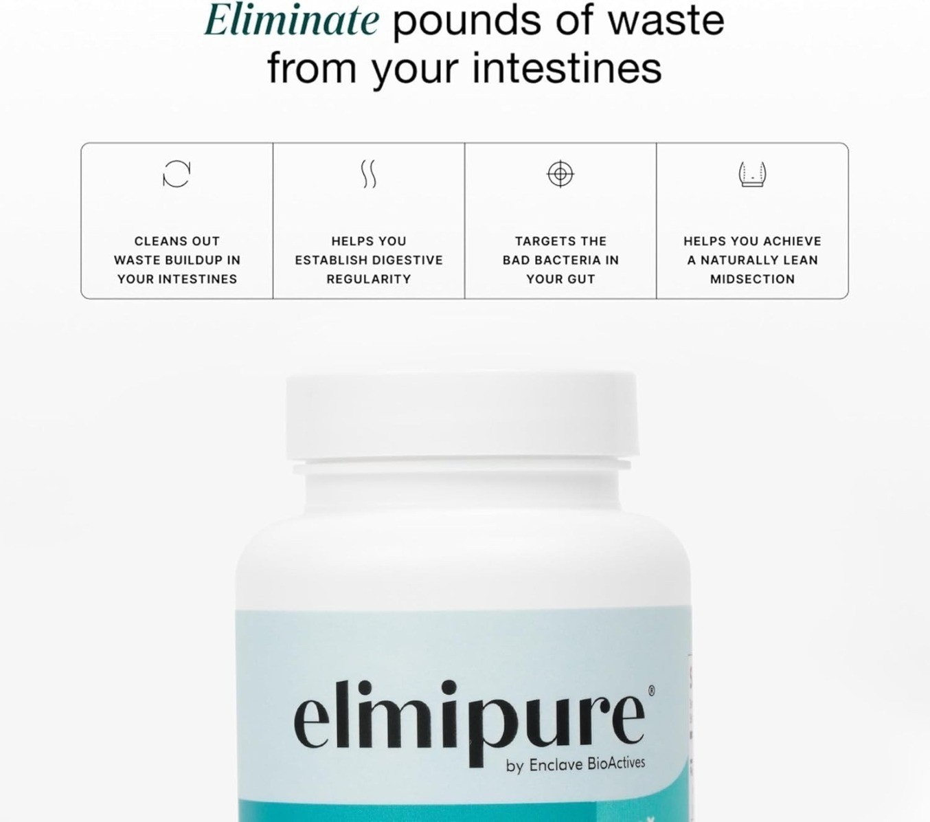 bottles 1-3 Elimipure Gut Cleanse & Restore Supplement 90 capsules hot sealed