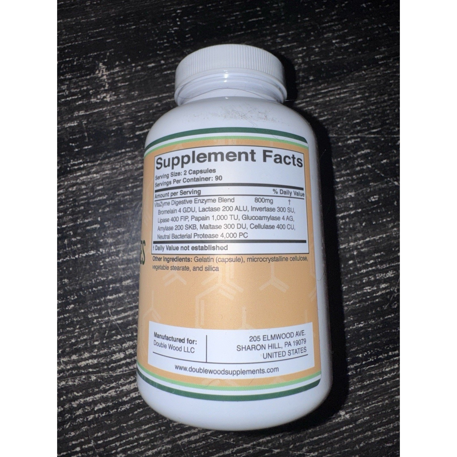 Double Wood Supplements Essential Digestive Enzymes, 800 mg, 180 Caps, Ex 01/28