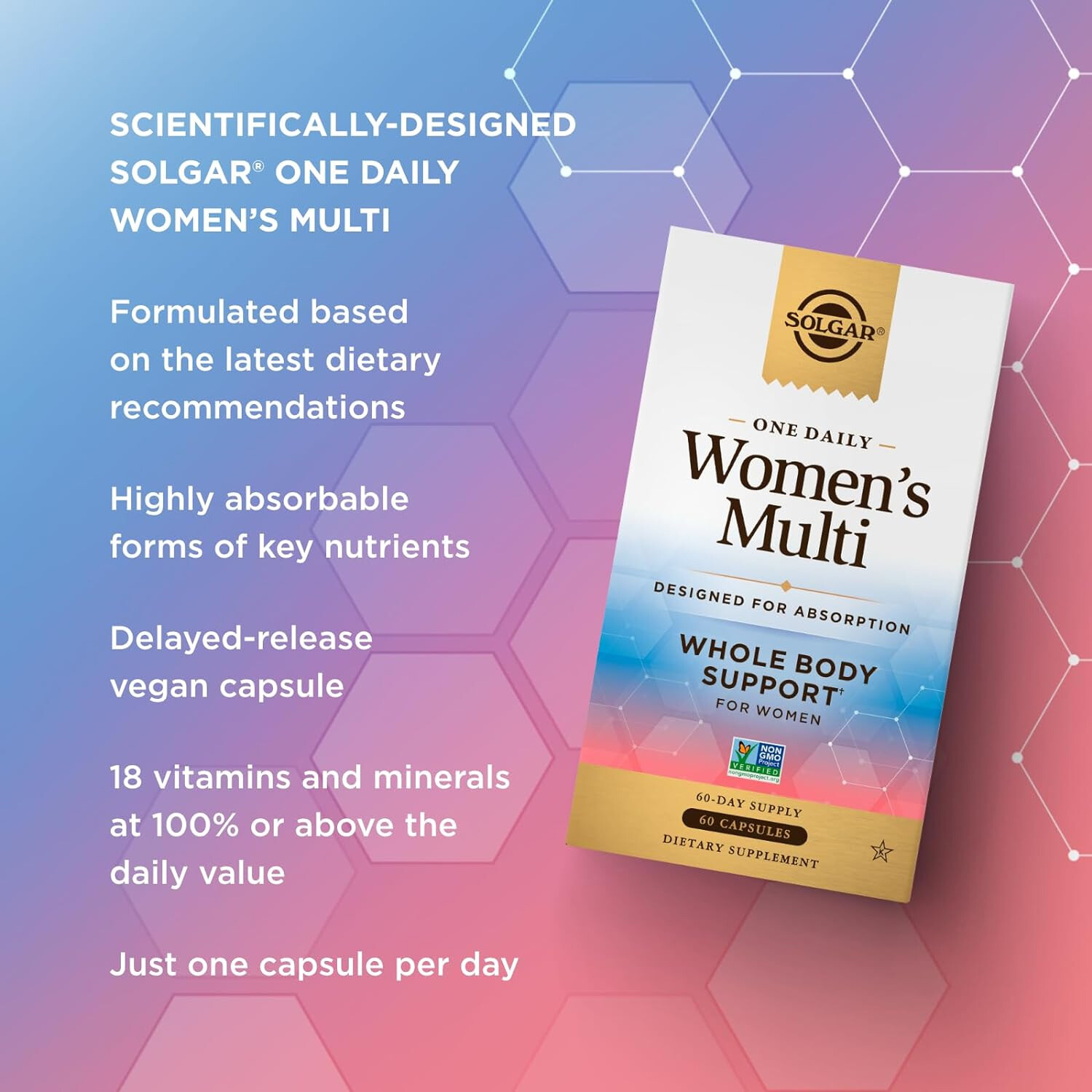 Solgar One Daily Women’s Multivitamin Whole Body Support, 60 Capsules