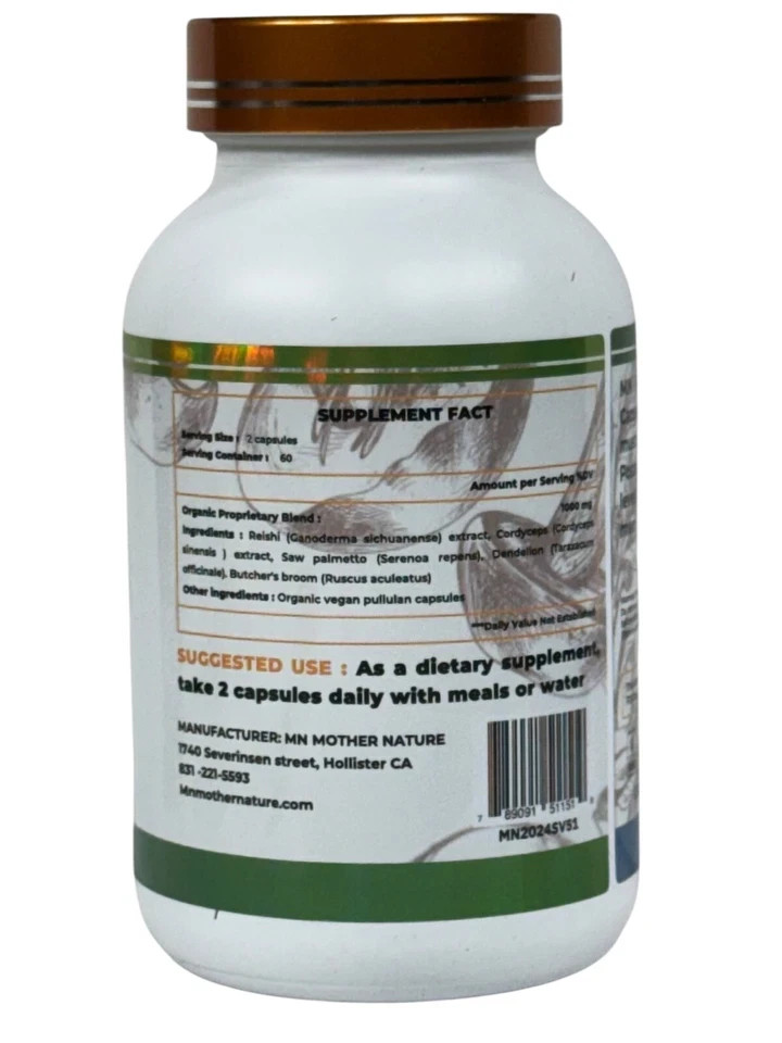 Mother Nature Prostate Health Herbal Supplements for Men – 120 Capsules