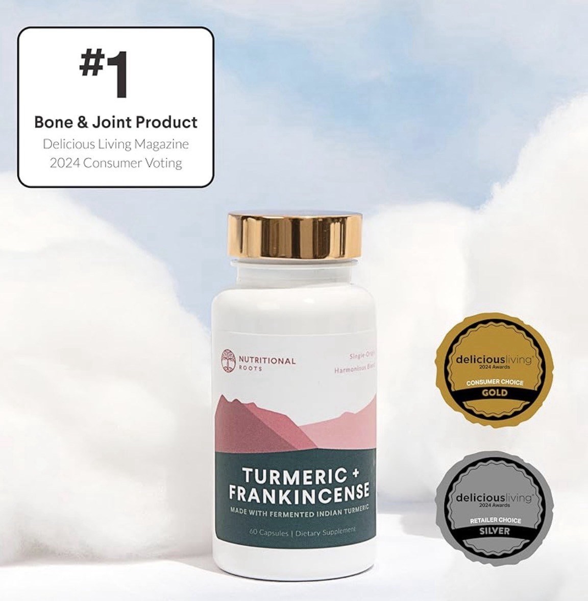 Nutritional Roots Turmeric + Frankincense 60 Capsules Joint Support