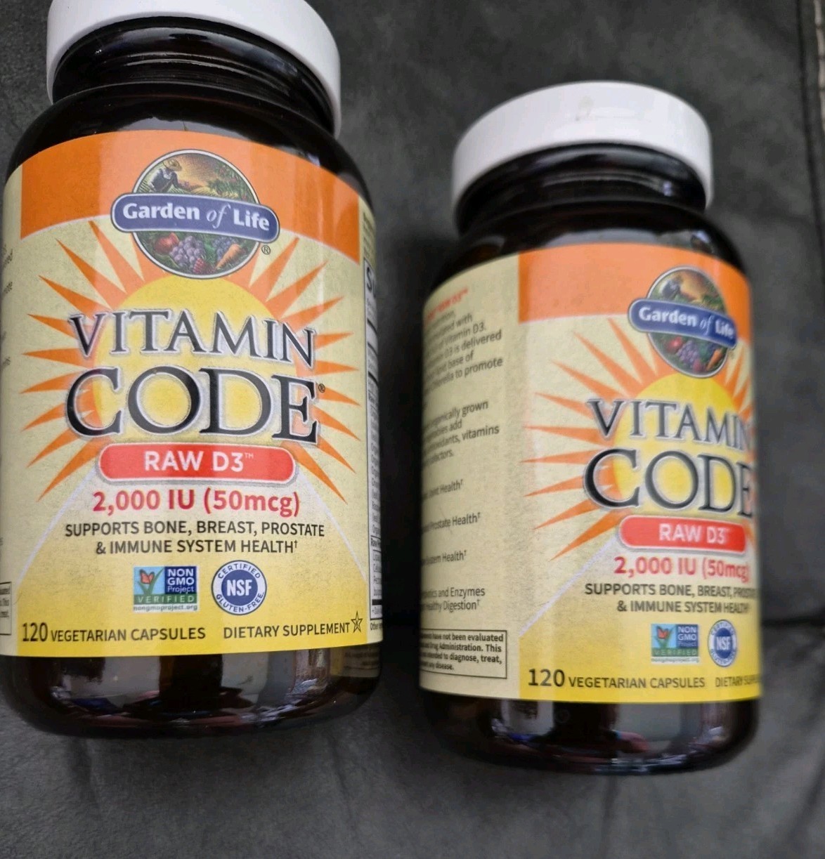 Garden of Life Vitamin Code Raw D3 2,000 Iu (2x 120 VEG CAPS=240) EXP 06/26