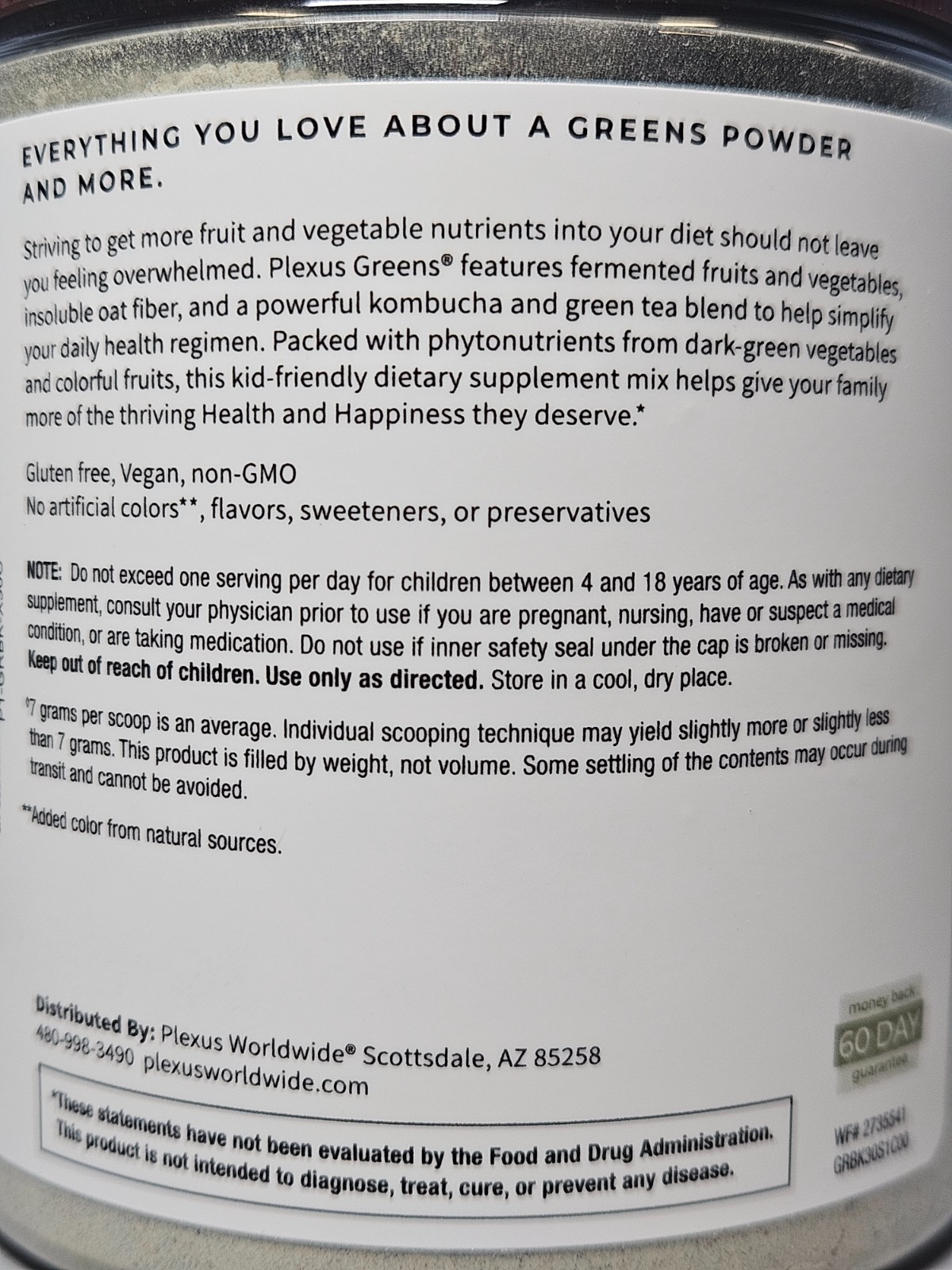 Plexus Greens Garden Berry Nutrition Series 7.8 oz – New & Sealed Exp 8/2027