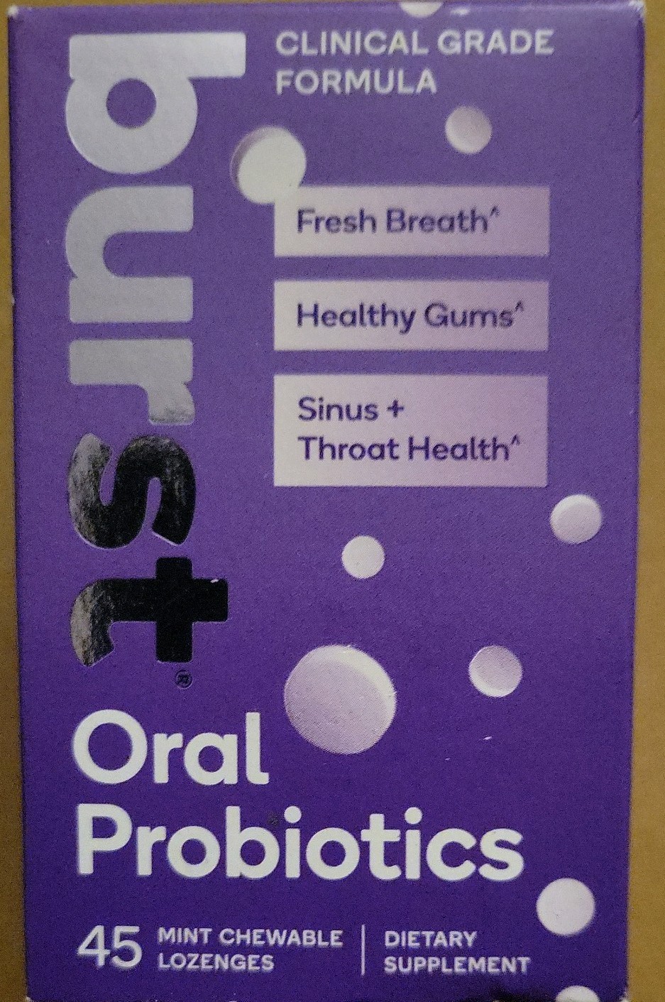 Burst Dental Probiotics 45 Count for Healthy Gums Fresh Breath EXP:09/2026