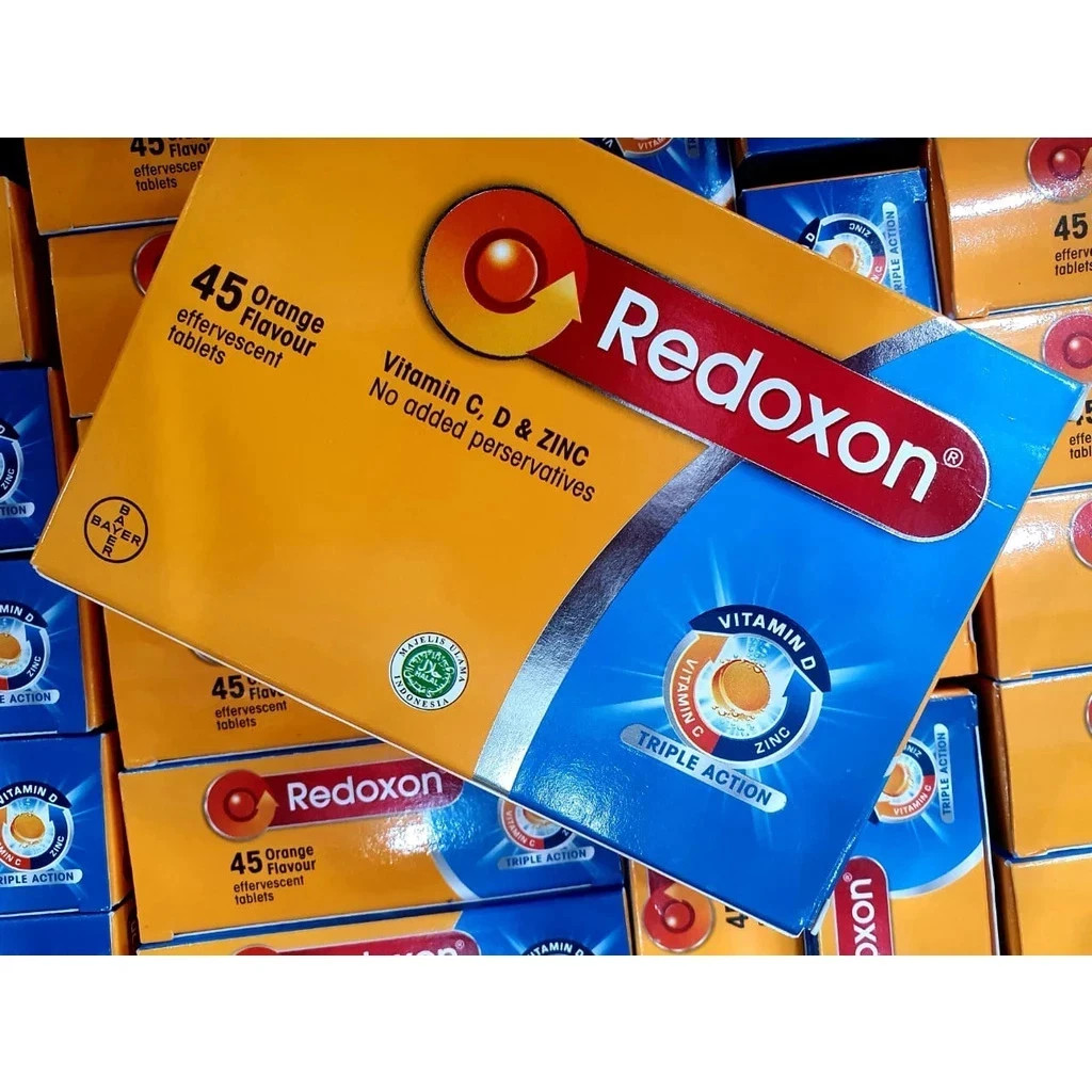 Redoxon Triple Action Effervescent Vitamin C D3 Zinc Orange Tablets 45s