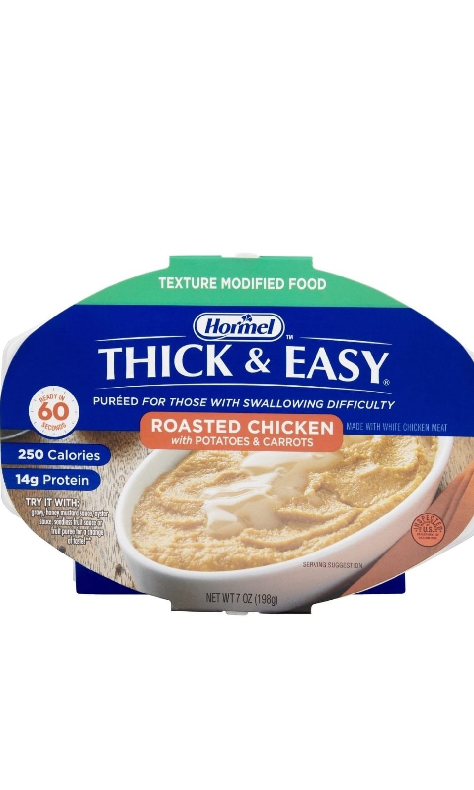 Thick & Easy 60748 Purees Microwave Meal Roasted Chicken Dinner 7.oz (7 Count)